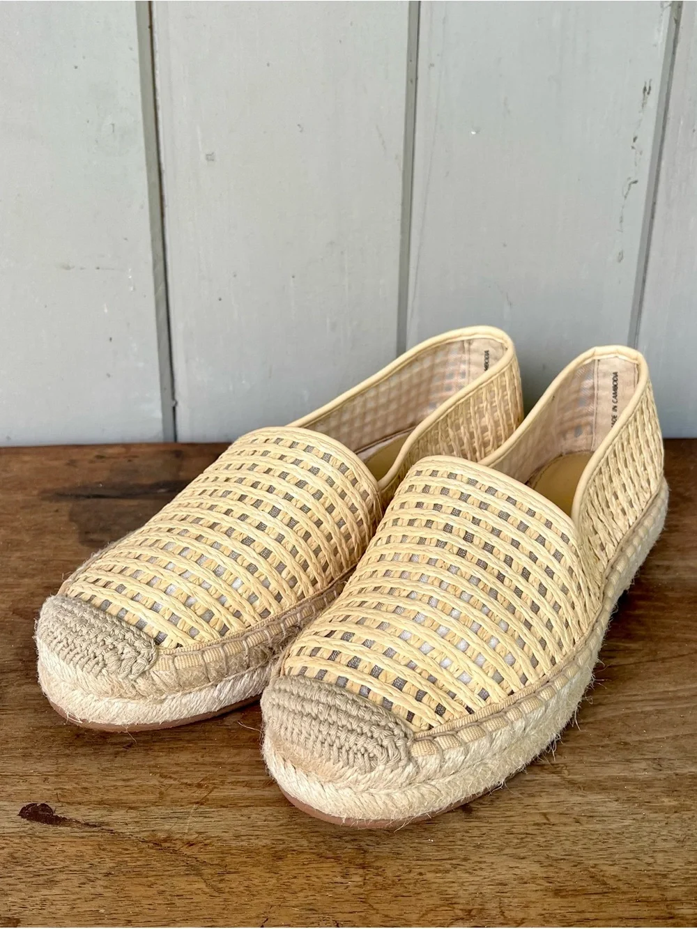 J Crew Factory Woven Espadrille Flats NWOB Women's 7.5